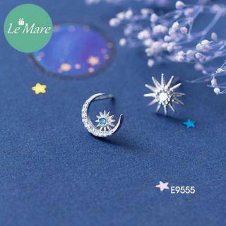 Khuyên Trăng Mặt Trời đá xanh E9555