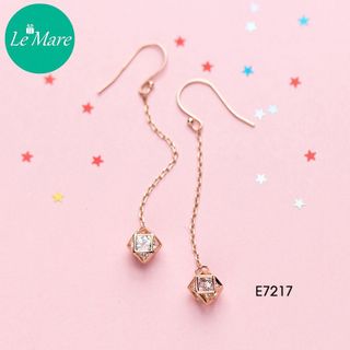 Khuyên tai đá hình hộp E7217