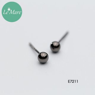 Khuyên tai Bi bạc đen E7211
