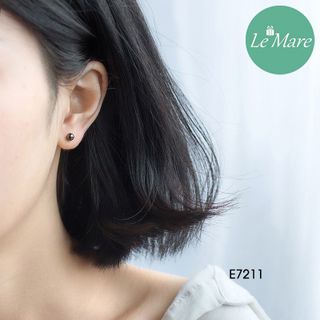 Khuyên tai Bi bạc đen E7211