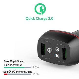 Sạc ô tô Anker 2 cổng 42w Quick Charge 30 - PowerDrive 2 42w QC 30 - A2224