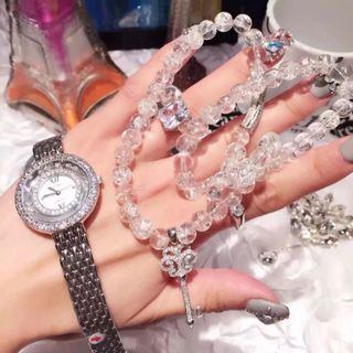 Đồng hồ nữ thời trang Royal Crown 3628 dây sắt mặt đá xoay