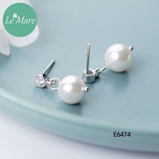 Khuyên tai titi thả ngọc trai E6474