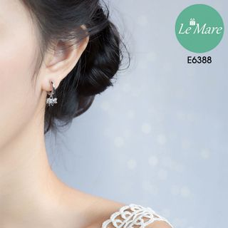 Khuyên tai nơ đá treo xi vàng hồng E6388