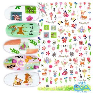 Miếng Dán Móng Tay 3D Nail Sticker Tráng Trí Hoạ Tiết Bông Hoa F541 giá sỉ