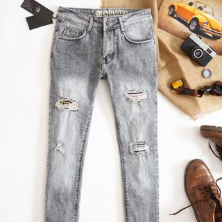 JEANS NAM RÁCH ĐẮP XÁM