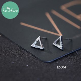 Khuyên tai tam giác đính đá lệch E6504