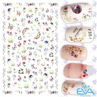 Miếng Dán Móng Tay 3D Nail Sticker Tráng Trí Hoạ Tiết Bông Hoa F354 giá sỉ