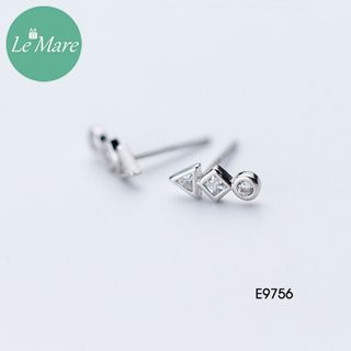 Khuyên tai tròn vuông tam giác E9756