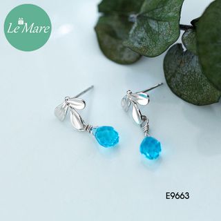 Khuyên tai Giọt nước đá xanh E9663
