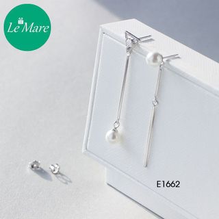 Khuyên tai tam giác rỗng đính đá ngọc trai E1662