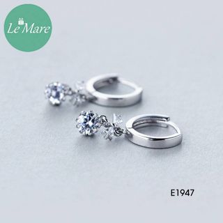 Khuyên vòng thả nơ kim cương E1947