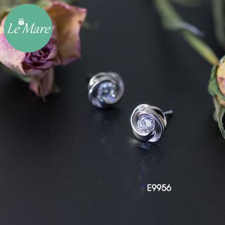 Khuyên hoa hồng đính đá E9956