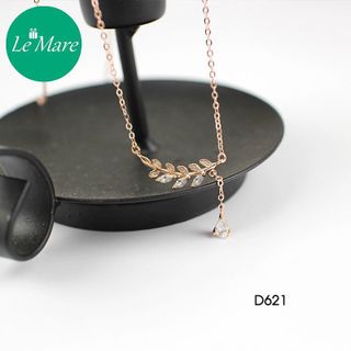 Dây chuyền lá đính đá thả titi D621