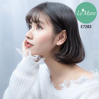 Khuyên tai hình chữ nhật ngọc trai E7283