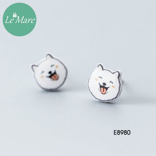 Khuyên tai Animal Cún trắng E8980