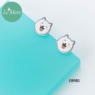 Khuyên tai Animal Cún trắng E8980