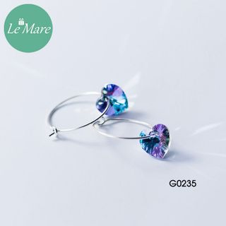 Khuyên vòng trái tim đa sắc G0235