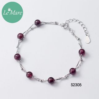 Lắc tay dây kép đá đỏ S2305