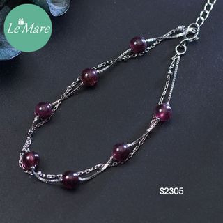 Lắc tay dây kép đá đỏ S2305