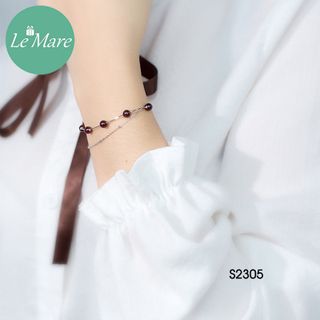 Lắc tay dây kép đá đỏ S2305