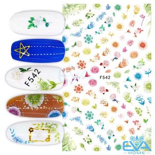 Miếng Dán Móng Tay 3D Nail Sticker Tráng Trí Hoạ Tiết Bông Hoa F542 giá sỉ