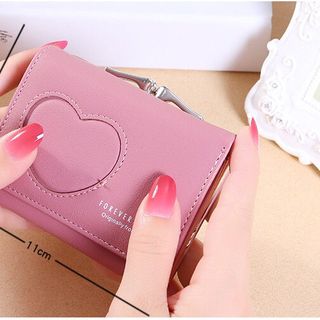 Ví bóp da nữ nhỏ mini nhiều ngăn trái tim