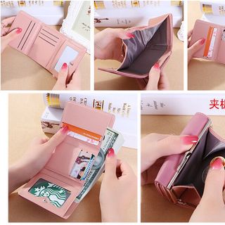 Ví bóp da nữ nhỏ mini nhiều ngăn trái tim