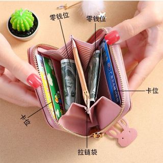 Ví bóp da nữ nhỏ cầm tay logo gấu siêu xinh