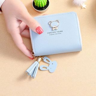 Ví bóp da nữ nhỏ cầm tay logo gấu siêu xinh