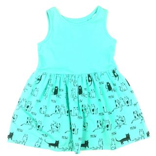 Váy ba lỗ bé gái in hình mèo dễ thương Sz 2 đến 8 tuổi
