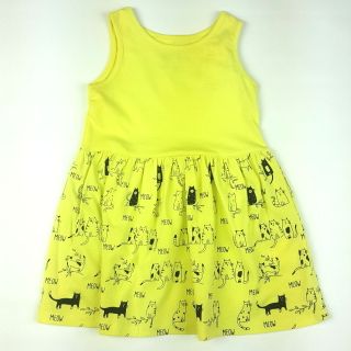 Váy ba lỗ bé gái in hình mèo dễ thương Sz 2 đến 8 tuổi