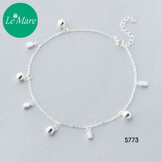 Lắc chân hình hộp chuông bạc S773