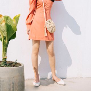 Đầm CHỮ A CỔ VUÔNG TAY PHỒNG