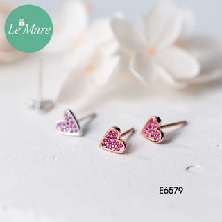 Khuyên tai Trái tim màu tím E6579