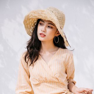 ĐẦM LINEN SỌC RÚT DÂY