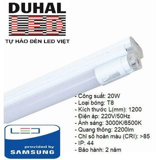 Bộ máng đèn tuýp LED batten 20W SDHD118 Duhal