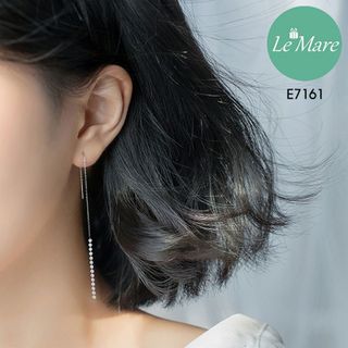 Khuyên tai hạt tròn nhỏ thả dài E7161