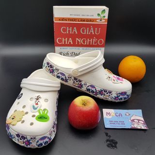 Dép crocs trắng hoạ tiết