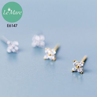 Khuyên tai hoa 4 cánh xi vàng E6147-2