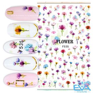 Miếng Dán Móng Tay 3D Nail Sticker Tráng Trí Hoạ Tiết Bông Hoa F535 giá sỉ