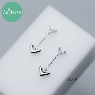 Khuyên tai bạc Diamond love E6519