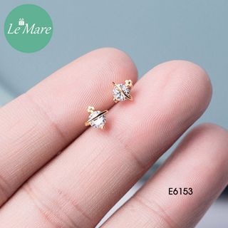 Khuyên tai địa cầu xi vàng E6153