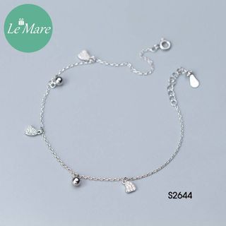 Lắc chân treo tim đá bi chuông S2644