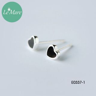 Khuyên tai tim đen E0337-1