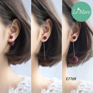 Khuyên tai bông nâu tím E7769