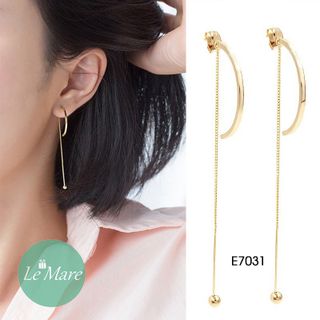 Khuyên tai bạc xi vàng E7031
