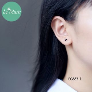 Khuyên tai tim đen E0337-1