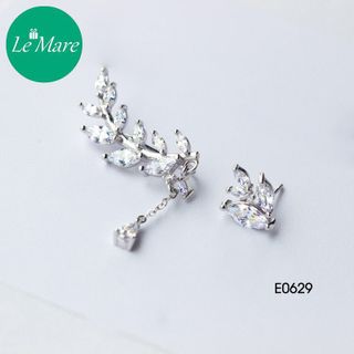 Khuyên tai lá đá thả E0629