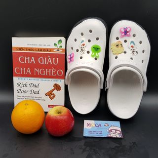 Dép crocs duet Trắng đen